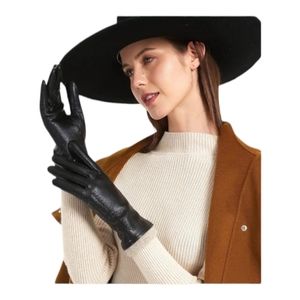 DSane Winter Genuine Sheepskin Leather Gloves with Warm Touchscreen Texting Cash